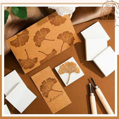 24 Pcs 2" x 2" Rubber Carving Block Printmaking Stamp (24 Count)