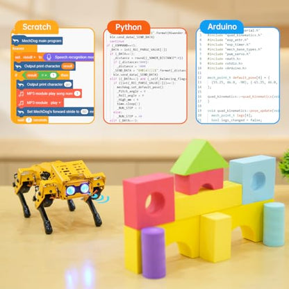 MechDog Robot Dog for Arduino Python Scratch microbit Starter Robot Kit AI Vision Voice Interaction