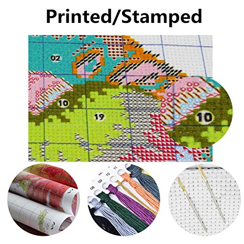 Stamped Cross Stitch Kits Full Range of Embroidery Patterns Starter Kits for Beginners Adult DIY Cross Stitches Needlepoint Kits 11CT