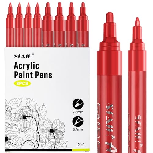 Acrylic Red Paint Pens (8 Count)