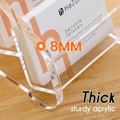 Business Card Holder for Desk Clear Acrylic Cards Stand Rack Multiple 8 slots 4 Tier