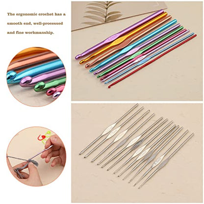 54 Pcs Crochet Hooks Set 0.6