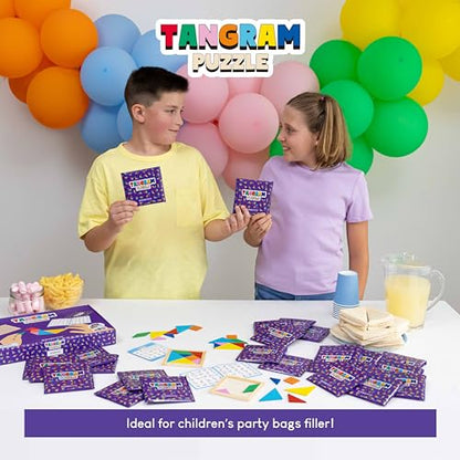 Tangram Puzzle Wooden Pack 30 Kids Party Favors. Goodie Bags Stuffers for Kids 3 (210 Count)
