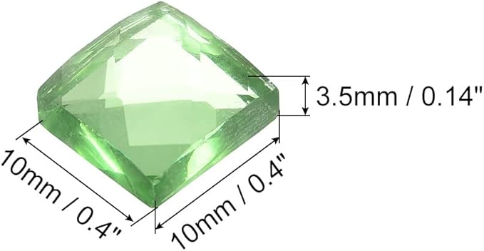 MECCANIXITY Mosaic Tiles 55 Pieces, 13 Faces Glitter Crystal 1 x 1cm for Crafts Bulk, Mosaic Art Kits Stained Glass Pieces for Handmade Jewelry Art DIY Material (Green)
