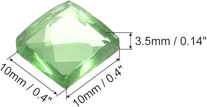 MECCANIXITY Mosaic Tiles 55 Pieces, 13 Faces Glitter Crystal 1 x 1cm for Crafts Bulk, Mosaic Art Kits Stained Glass Pieces for Handmade Jewelry Art DIY Material (Green)