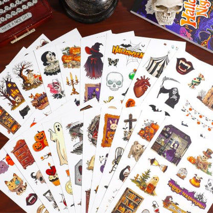 400+ Pcs Vintage Gothic Halloween Sticker Book