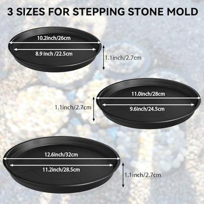 6 Pcs 3 Sizes Round DIY Concrete Stepping Stone Mold (6 Count)