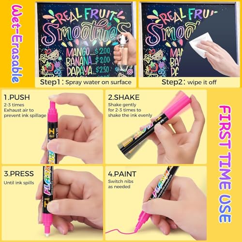 Liquid Chalk Markers for Blackboard Glass (24 Count)