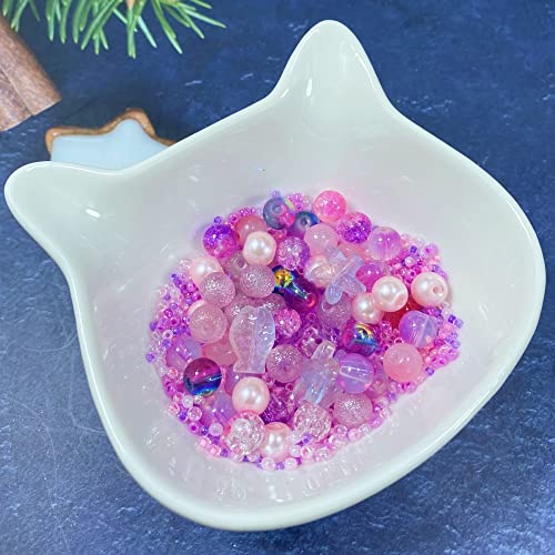 Assorted Glass Resin Beads Multi Size Colors Smooth Cracked Gravel Millet Spacer Beads for Bracelets Necklace Earring DIY Jewelry Making Craft