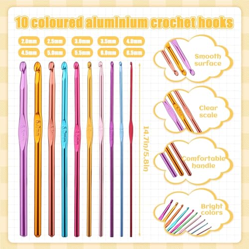 54 Pcs Crochet Hooks Set