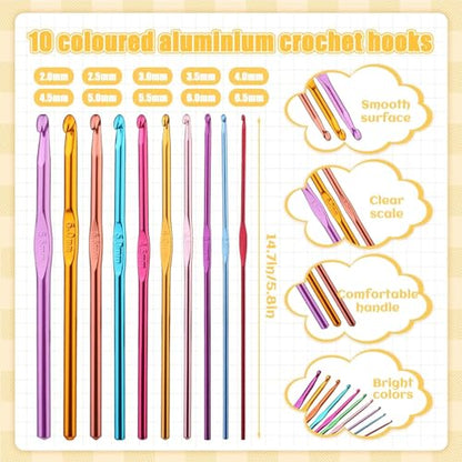 54 Pcs Crochet Hooks Set