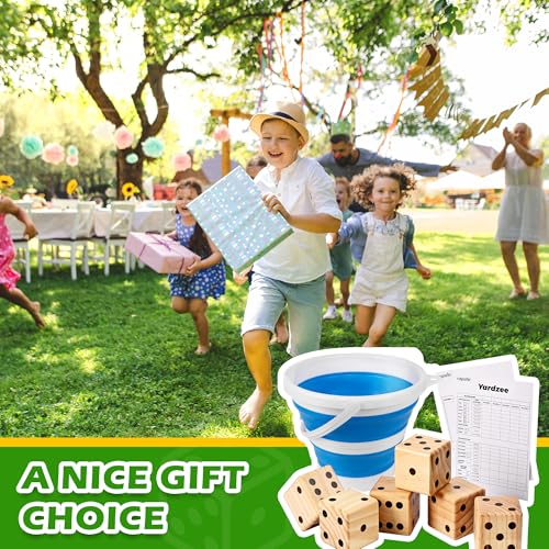 3.5" Giant Wooden Yard Dice Set for Outdoor Fun