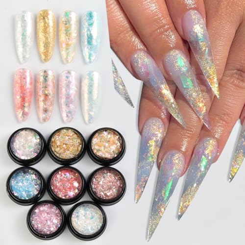 Holographic Mermaid Nail Art Glitter Iridescent Flakes (2.5 Ounce)