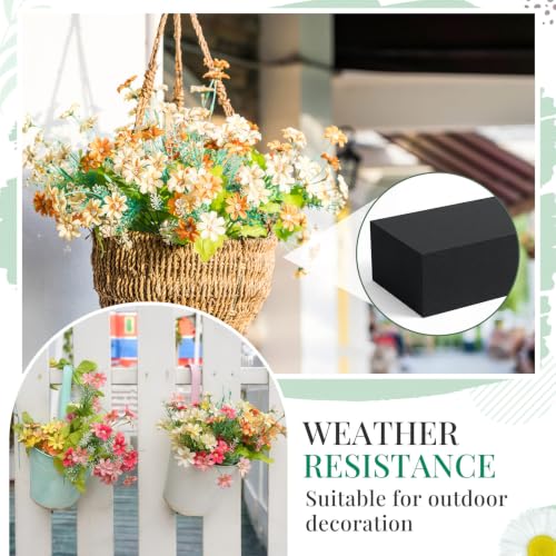 4 Pcs Black Reusable Floral Foam Blocks Water Weather Resistant Dry Floral Foam for Artificial Flower Arrangements Outdoor Hanging Florist Plant Bases for DIY Wedding