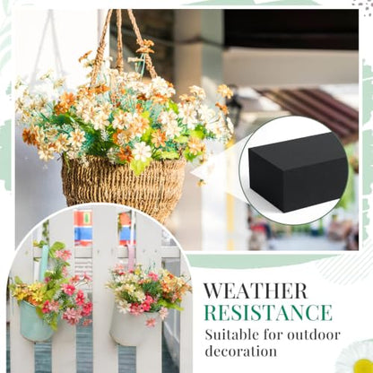 4 Pcs Black Reusable Floral Foam Blocks Water Weather Resistant Dry Floral Foam for Artificial Flower Arrangements Outdoor Hanging Florist Plant Bases for DIY Wedding