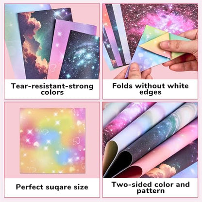 Dreamy Fantasy Patterned Origami Paper (50 Count)