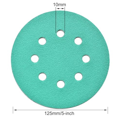5-Inch 8-Hole Wet Dry Sanding Discs 100 Grit Sandpaper, 50-Pack (50 Count)