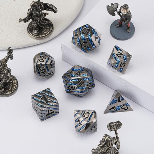 Metal Dice Set with Inlay Design
