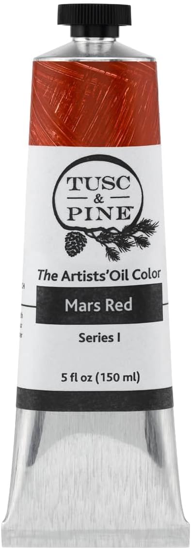 Tusc & Pine Artist Oil Paint - Mars Red, 150 ml, Non-Yellowing, Rich & Creamy Consistency, Maximum Pigment Load, Small Batch Milled Oil Paints Made in the USA for Professional Artists