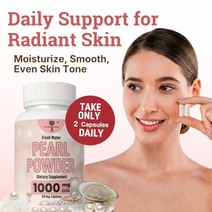 Freshwater Pearl Powder Supplement for Skin (120 Count)