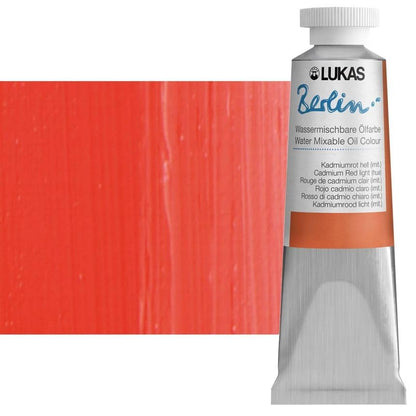 Berlin Pro Artists Water Mixable Oil Paint 37 ml Tube Cadmium Red Light Hue