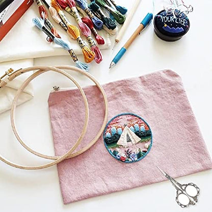4.5inch Plum Blossom Embroidery Scissors with Leather Case (2 Count)