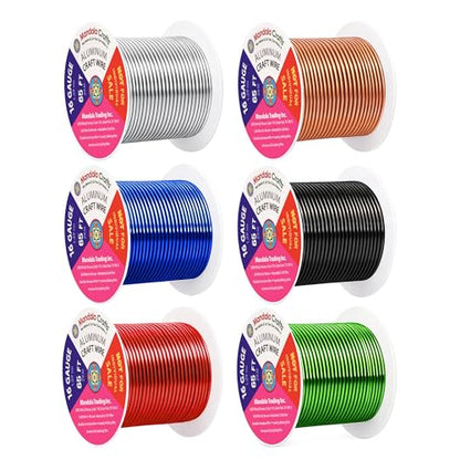 16 GA Black Red Green Assorted Anodized Aluminum Craft Wire