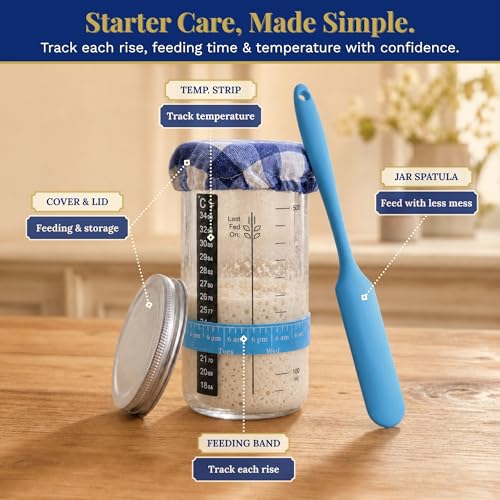 Sourdough Starter Kit for Beginners with Beginner Guide & 100 Recipes