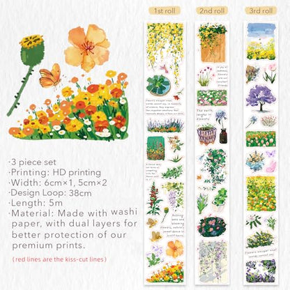 Spring Oasis Washi Tape Sticker Set (3 Count)