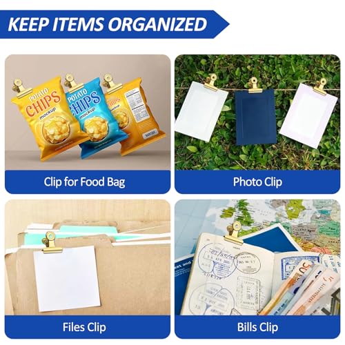 30 Pack Bulldog Clips 0.87 Inch Small Hinge Paper Clips (30 Count)