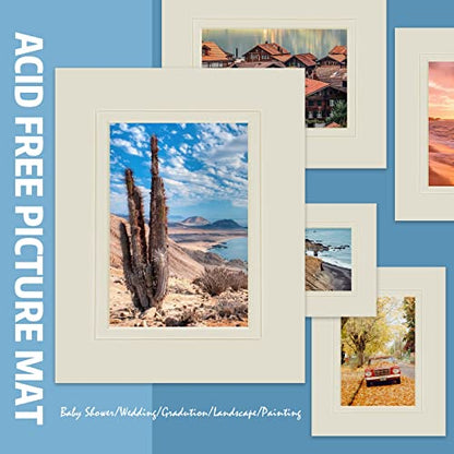 10 Pack Acid Free Ivory Picture Frame Mats