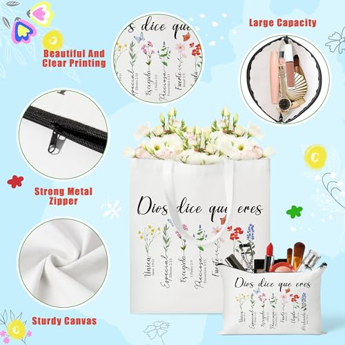 Spanish Canvas Tote Bag with 1 Makeup Bag