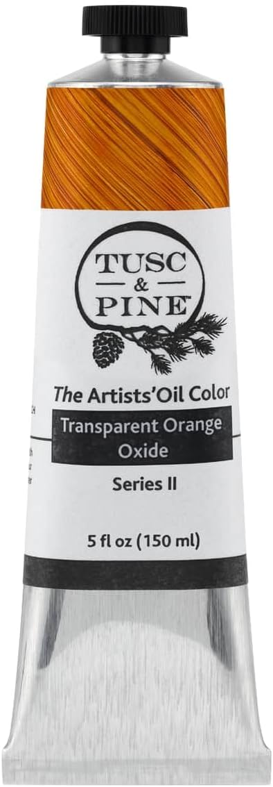 Tusc & Pine Artist Oil Paint - Transparent Orange Oxide, 150 ml, Non-Yellowing, Rich & Creamy Consistency, Maximum Pigment Load, Small Batch Milled Oil Paints Made in the USA for Professional Artists