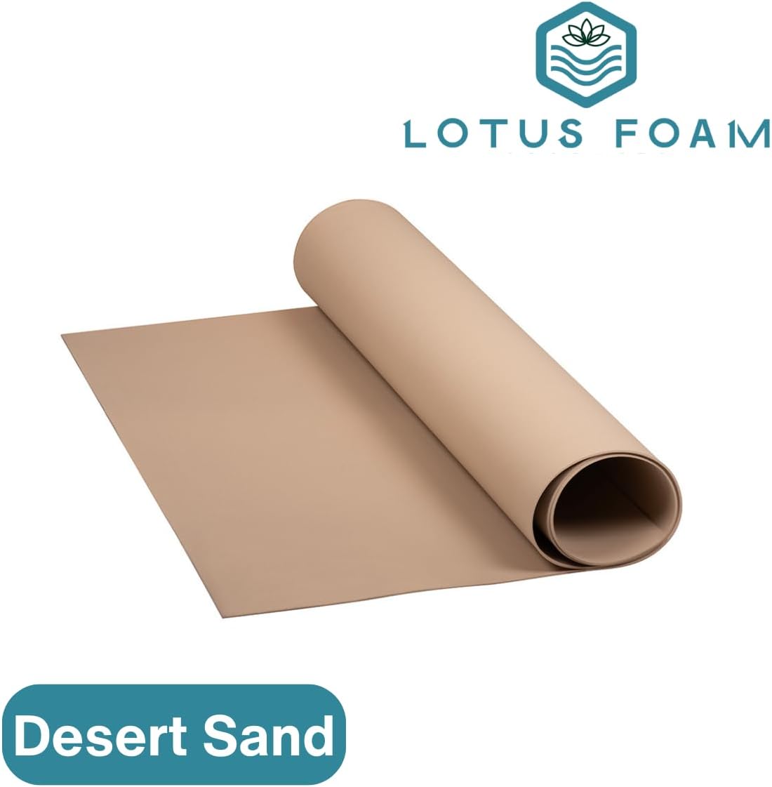 LotusFoam Large 3mm EVA Foam Sheet - 44"x 85" High Density Foam 130 kg/m3 for Cosplay, Costumes, Crafts, Flooring, Outdoor Use - 35 Colors (Desert Sand) - Desert Sand - Crafty Corner