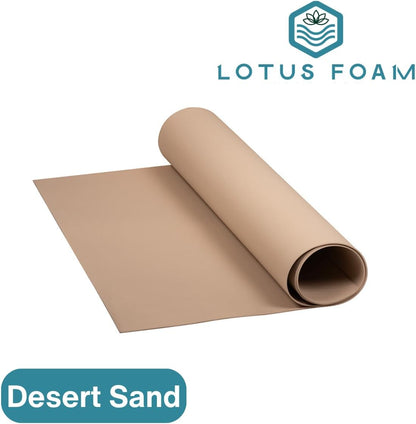 LotusFoam Large 3mm EVA Foam Sheet - 44"x 85" High Density Foam 130 kg/m3 for Cosplay, Costumes, Crafts, Flooring, Outdoor Use - 35 Colors (Desert Sand) - Desert Sand - Crafty Corner