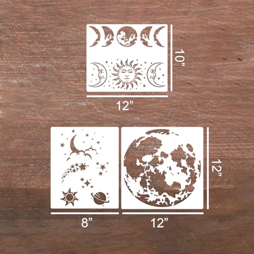 Moon Stencil Star Stencils for Painting 12" (10 Count)