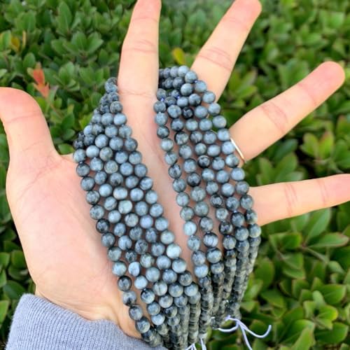 120pcs Adabele Natural Eagle Hawk's Eye Quartz Healing Gemstone 6mm Round Loose Beads Gem Stone Spacer for DIY Craft Jewelry Making GE4 (124 Count)