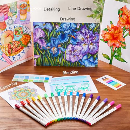 Dual Tip Brush Marker Pens (105 Count)