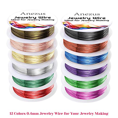 12 Rolls Jewelry Wire Craft Wire Tarnish Resistant Beading Wire for Jewelry Making Supplies (132 Foot)