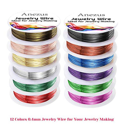 12 Rolls Jewelry Wire Craft Wire Tarnish Resistant Beading Wire for Jewelry Making Supplies (132 Foot)