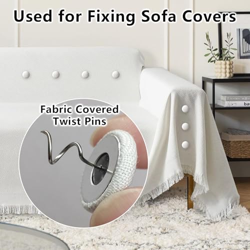 Fabric Covered Button Twist Pins (12 Count)