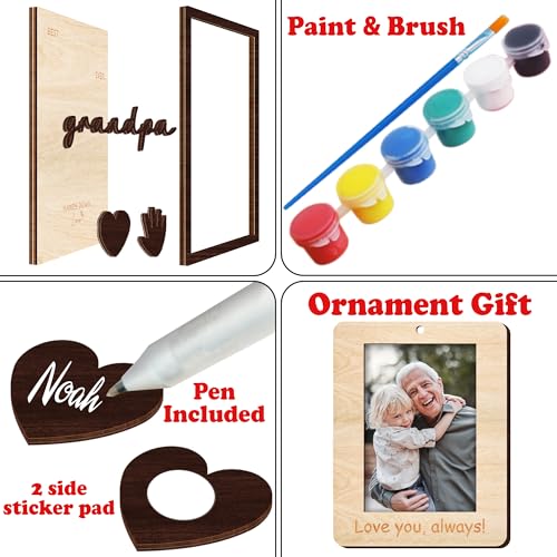 10" Hands Down Best Grandpa Ever DIY Handprint Kids Gifts Frame with Paints