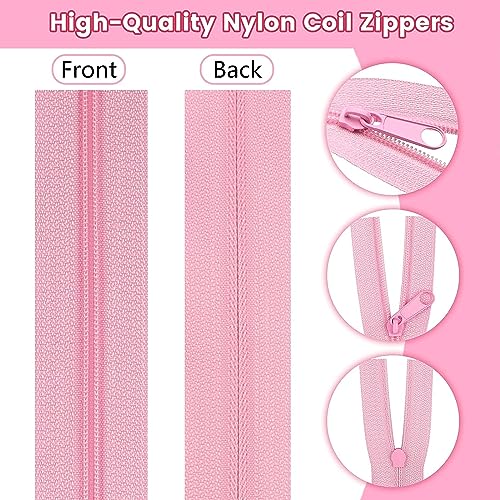 42 Yards 14 Pieces Coil Zippers Assorted Nylon Zipper with 56 Sliders