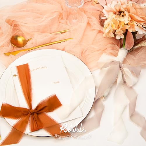 Fall Chiffon Ribbon 1.5 inch x 30 Yard Handmade Silk (90 Foot)