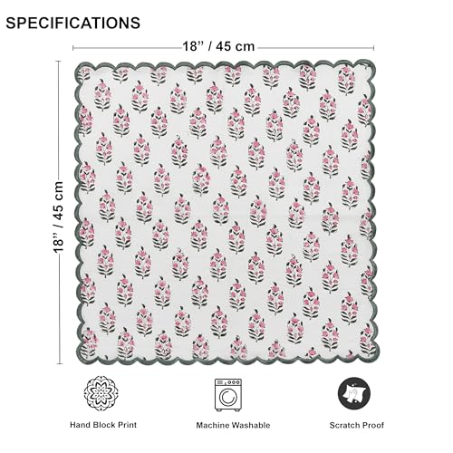 Embroidery Napkins Kitchen Towels Table Decor Table Linen Cotton Napkins Cloth Napkins Set of 4 (4.2329 Ounce)