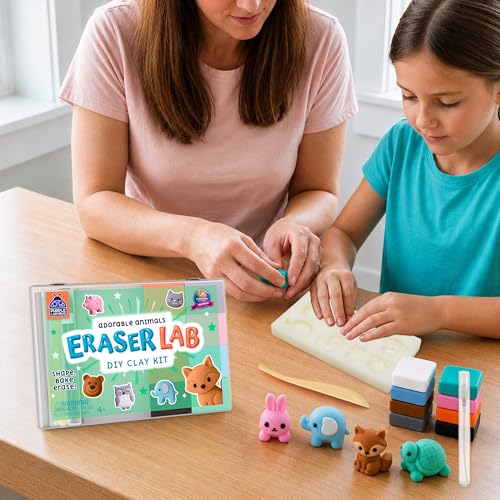 DIY Clay Cute Mini Animal Eraser Kit for Kids Ages 4