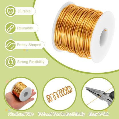 12 Gauge Anodized Aluminum Craft Wire Bendable Bonsai Training Wire 98 Feet 2mm for Sculpting Crafts Wreath Floral Beading Jewelry Making