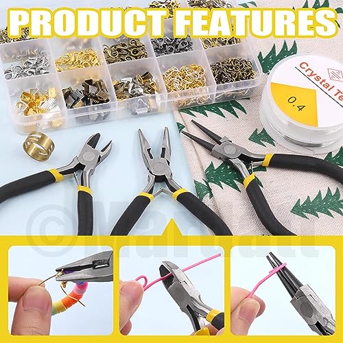 1587Pcs Jewelry Making Supplies Kit Includes Jewelry Pliers (1587 Count)