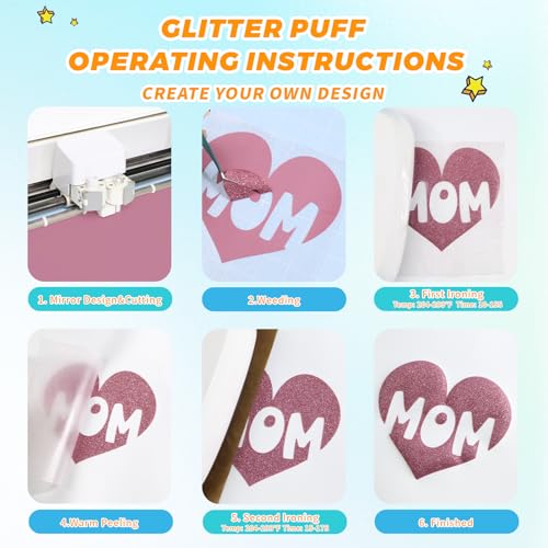 Glitter Puff Heat Transfer Vinyl