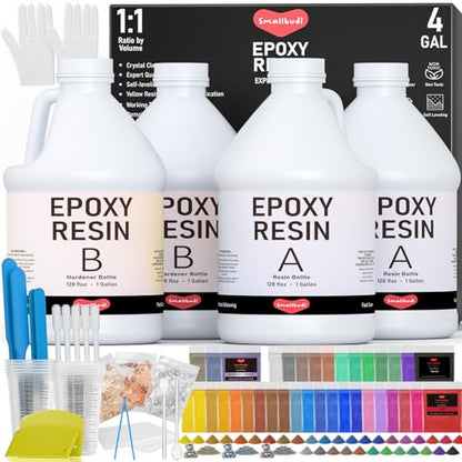 4 Gallon Crystal Clear Epoxy Resin (512 Fl Oz)